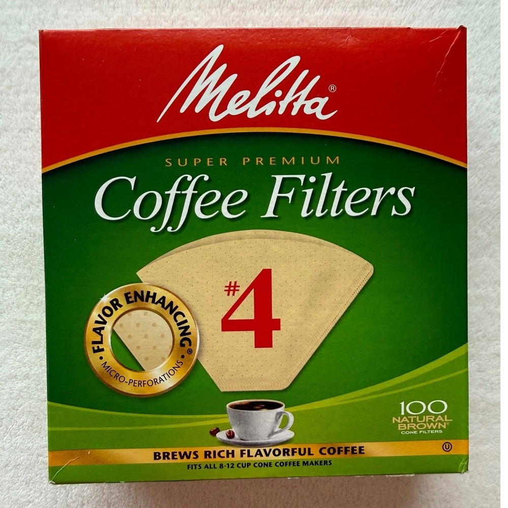 Melitta #4 Cone Coffee‎ Filters Unbleached Natural Brown 100 Total Count NEW!
